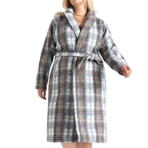 ELOQUII Womens Plus Size Blue Plaid Robe Coat Size 18 20